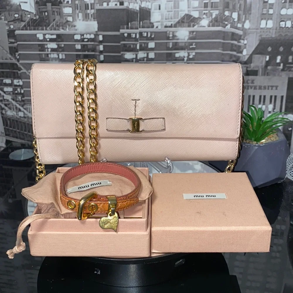 Authentic Ferragamo Wallet and Miu Miu Bracelet_2